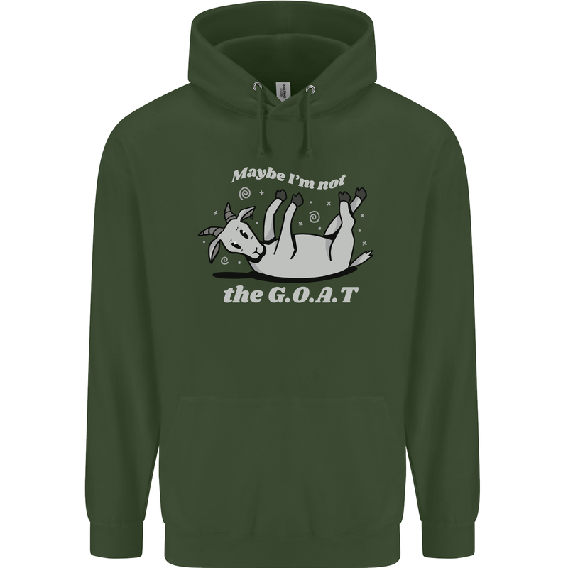 Maybe I'm Not the GOAT Funny Farming Mens 80% Cotton Hoodie Forest Green