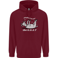 Maybe I'm Not the GOAT Funny Farming Mens 80% Cotton Hoodie Maroon