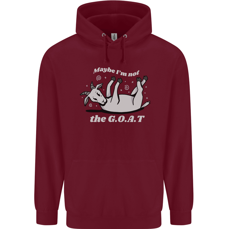 Maybe I'm Not the GOAT Funny Farming Mens 80% Cotton Hoodie Maroon