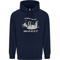 Maybe I'm Not the GOAT Funny Farming Mens 80% Cotton Hoodie Navy Blue