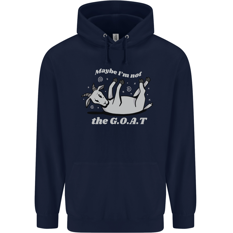Maybe I'm Not the GOAT Funny Farming Mens 80% Cotton Hoodie Navy Blue