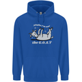 Maybe I'm Not the GOAT Funny Farming Mens 80% Cotton Hoodie Royal Blue