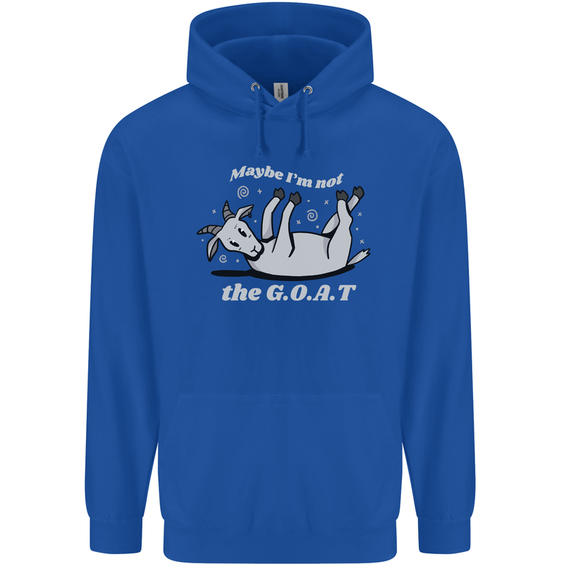 Maybe I'm Not the GOAT Funny Farming Mens 80% Cotton Hoodie Royal Blue