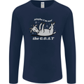 Maybe I'm Not the GOAT Funny Farming Mens Long Sleeve T-Shirt Navy Blue