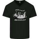 Maybe I'm Not the GOAT Funny Farming Mens V-Neck Cotton T-Shirt Black
