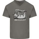 Maybe I'm Not the GOAT Funny Farming Mens V-Neck Cotton T-Shirt Charcoal
