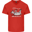 Maybe I'm Not the GOAT Funny Farming Mens V-Neck Cotton T-Shirt Red