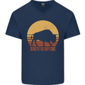 Maybe Im Not the GOAT Funny Farming Mens V-Neck Cotton T-Shirt Navy Blue