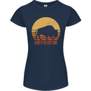 Maybe Im Not the GOAT Funny Farming Womens Petite Cut T-Shirt Navy Blue