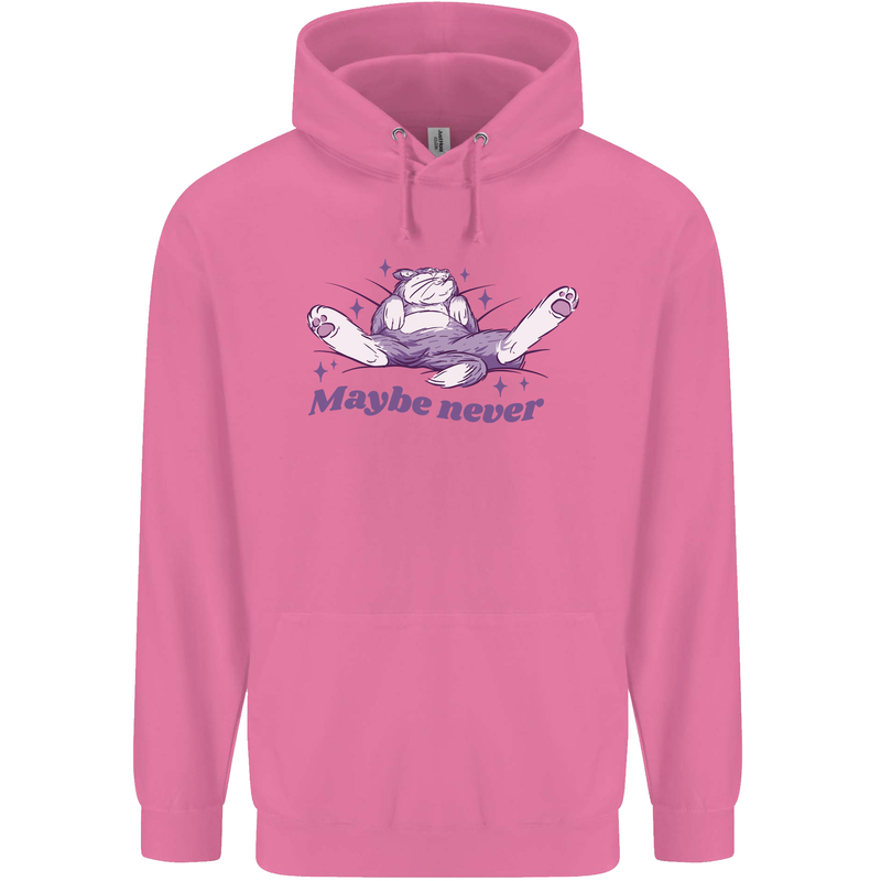 Maybe Never Lazy Cat Sleeping Childrens Kids Hoodie Azalea
