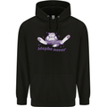 Maybe Never Lazy Cat Sleeping Childrens Kids Hoodie Black