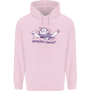 Maybe Never Lazy Cat Sleeping Childrens Kids Hoodie Light Pink