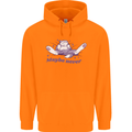 Maybe Never Lazy Cat Sleeping Childrens Kids Hoodie Orange