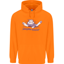 Maybe Never Lazy Cat Sleeping Childrens Kids Hoodie Orange