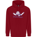 Maybe Never Lazy Cat Sleeping Childrens Kids Hoodie Red