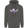 Maybe Never Lazy Cat Sleeping Childrens Kids Hoodie Storm Grey