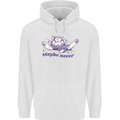 Maybe Never Lazy Cat Sleeping Childrens Kids Hoodie White