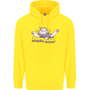 Maybe Never Lazy Cat Sleeping Childrens Kids Hoodie Yellow
