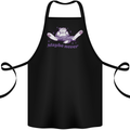 Maybe Never Lazy Cat Sleeping Cotton Apron 100% Organic Black