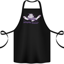 Maybe Never Lazy Cat Sleeping Cotton Apron 100% Organic Black
