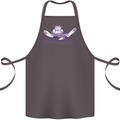 Maybe Never Lazy Cat Sleeping Cotton Apron 100% Organic Dark Grey
