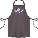 Maybe Never Lazy Cat Sleeping Cotton Apron 100% Organic Dark Grey