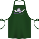 Maybe Never Lazy Cat Sleeping Cotton Apron 100% Organic Forest Green