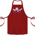 Maybe Never Lazy Cat Sleeping Cotton Apron 100% Organic Maroon
