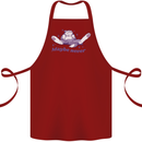 Maybe Never Lazy Cat Sleeping Cotton Apron 100% Organic Maroon