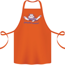 Maybe Never Lazy Cat Sleeping Cotton Apron 100% Organic Orange