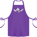 Maybe Never Lazy Cat Sleeping Cotton Apron 100% Organic Purple