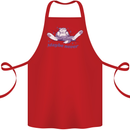Maybe Never Lazy Cat Sleeping Cotton Apron 100% Organic Red