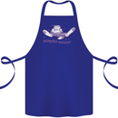 Maybe Never Lazy Cat Sleeping Cotton Apron 100% Organic Royal Blue