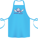 Maybe Never Lazy Cat Sleeping Cotton Apron 100% Organic Turquoise