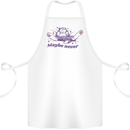 Maybe Never Lazy Cat Sleeping Cotton Apron 100% Organic White