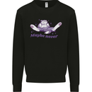 Maybe Never Lazy Cat Sleeping Kids Sweatshirt Jumper Black