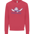 Maybe Never Lazy Cat Sleeping Kids Sweatshirt Jumper Heliconia