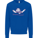 Maybe Never Lazy Cat Sleeping Kids Sweatshirt Jumper Royal Blue