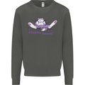 Maybe Never Lazy Cat Sleeping Kids Sweatshirt Jumper Storm Grey