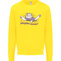 Maybe Never Lazy Cat Sleeping Kids Sweatshirt Jumper Yellow