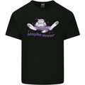 Maybe Never Lazy Cat Sleeping Kids T-Shirt Childrens Black