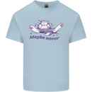 Maybe Never Lazy Cat Sleeping Kids T-Shirt Childrens Light Blue