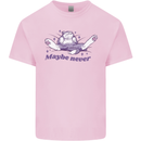 Maybe Never Lazy Cat Sleeping Kids T-Shirt Childrens Light Pink