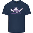 Maybe Never Lazy Cat Sleeping Kids T-Shirt Childrens Navy Blue