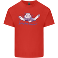 Maybe Never Lazy Cat Sleeping Kids T-Shirt Childrens Red