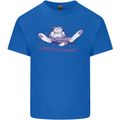 Maybe Never Lazy Cat Sleeping Kids T-Shirt Childrens Royal Blue