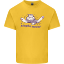 Maybe Never Lazy Cat Sleeping Kids T-Shirt Childrens Yellow