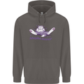 Maybe Never Lazy Cat Sleeping Mens 80% Cotton Hoodie Charcoal