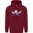 Maybe Never Lazy Cat Sleeping Mens 80% Cotton Hoodie Maroon