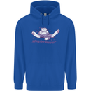 Maybe Never Lazy Cat Sleeping Mens 80% Cotton Hoodie Royal Blue